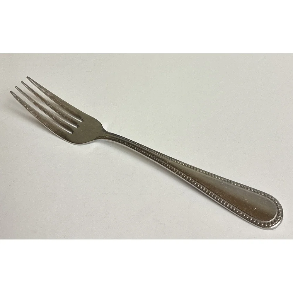 Oneida‎ ROYAL PEARL Fork Stainless Beaded Edge Glossy Silverware Flatware
